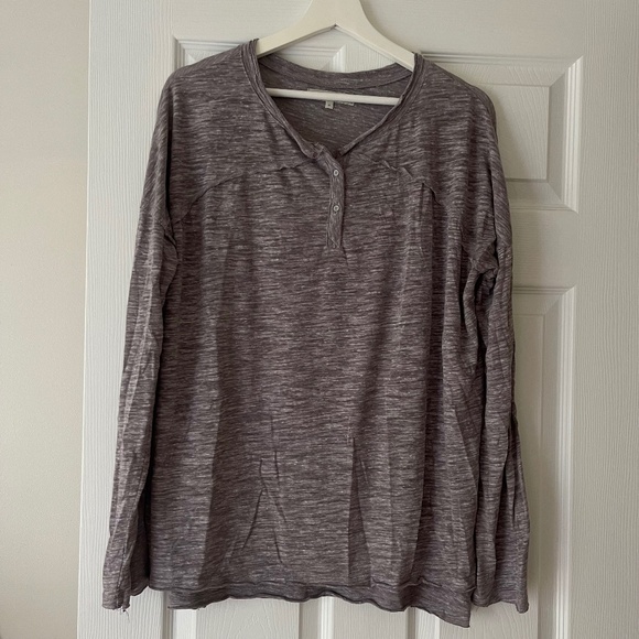 Button Up Semi-Sheer Long Sleeve Top - Picture 1 of 2